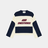 Layr Navy Knit Sweater Knitwear Eme Studios