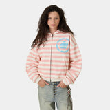 Wander Pink Cropped Boxy Full Zip Hoodies Eme Studios