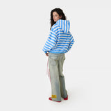Wander Blue Cropped Boxy Full Zip Hoodies Eme Studios