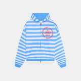Wander Blue Cropped Boxy Full Zip Hoodies Eme Studios