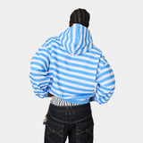 Wander Blue Cropped Boxy Full Zip Hoodies Eme Studios