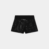 Barceloneta Black Crochet Shorts Woman Pants Eme Studios