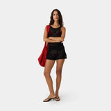 Barceloneta Black Crochet Shorts Woman Pants Eme Studios