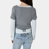 Double Trouble Anthracite Long Sleeve Woman T-Shirts Eme Studios