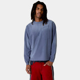 Frayed Pocket Navy Long Sleeve T-shirts Eme Studios