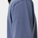 Frayed Pocket Navy Long Sleeve T-shirts Eme Studios