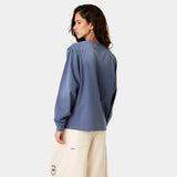 Frayed Pocket Navy Long Sleeve T-shirts Eme Studios