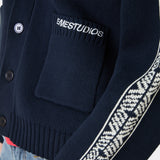 Clifton Navy Cardigan Knitwear Eme Studios
