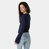 Wally Navy Long Sleeve Woman T-Shirts Eme Studios