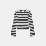 Wally Stripped Black Long Sleeve Woman T-Shirts Eme Studios
