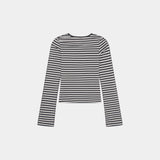 Wally Stripped Black Long Sleeve Woman T-Shirts Eme Studios