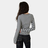 Wally Stripped Black Long Sleeve Woman T-Shirts Eme Studios