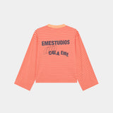 Cedar Peach Striped Long Sleeve T-shirts Eme Studios