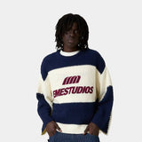 Layr Navy Knit Sweater Knitwear Eme Studios