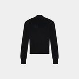 Ursula Black Crochet Full Zip Woman Knitwear Eme Studios