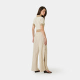 Ocata Off Sand Crochet Knit Polo Woman Knitwear Eme Studios