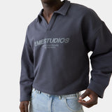 Playtime Ombre Blue Polo Crewneck Sweatshirts Eme Studios