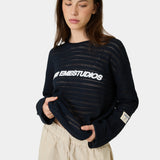 Kavai Navy Open Knit Knitwear Eme Studios