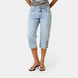 Vint Blue Denim Capri Pants Woman Pants Eme Studios