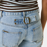Vint Blue Denim Capri Pants Woman Pants Eme Studios