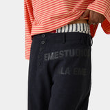 Mat Navy Balloon Linen Pants Pants Eme Studios