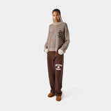 Badge Muddy Brown Stripes Knit Sweater Knitwear eme
