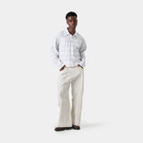 Striped Off Sand Baggy Pants Pants eme