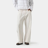 Striped Off Sand Baggy Pants Pants eme