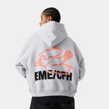 Due Heather Grey Oversized Hoodie Hoodies eme