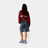 Dual Scratched Denim Shorts Shorts Eme Studios
