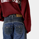 Dual Scratched Denim Shorts Shorts Eme Studios