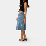 Riviera Blue Denim Shorts Shorts Eme Studios
