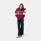 Thrill Burgundy Zipper Knit Knitwear eme