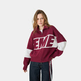 Thrill Burgundy Zipper Knit Knitwear eme