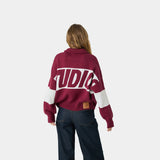 Thrill Burgundy Zipper Knit Knitwear eme