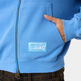 Waffle Cobalt Croped Boxy Full Zip Hoodies Eme Studios