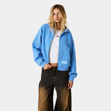 Waffle Cobalt Croped Boxy Full Zip Hoodies Eme Studios