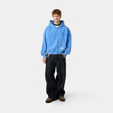 Waffle Cobalt Croped Boxy Full Zip Hoodies Eme Studios