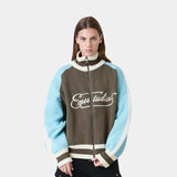 Soffy Crystal Blue Zipper Knit Knitwear Eme Studios
