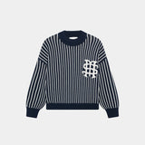 Badge Navy Stripes Knit Sweater Knitwear eme