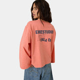 Cedar Peach Striped Long Sleeve T-shirts Eme Studios