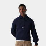 Nobly Knit Navy Half Zip Knitwear eme