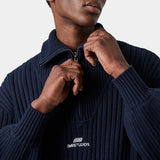 Nobly Knit Navy Half Zip Knitwear eme
