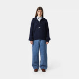 Nobly Knit Navy Half Zip Knitwear eme