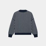 Badge Navy Stripes Knit Sweater Knitwear eme