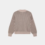 Badge Muddy Brown Stripes Knit Sweater Knitwear eme