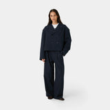Tide Navy Linen Blazer Outerwear Eme Studios
