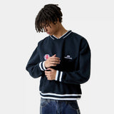 Academy Navy Oversized Crewneck Sweatshirts Eme Studios