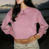 Aria Cotton Candy Zipper Knit Woman Knitwear Eme Studios