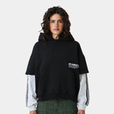 Baseline Navy Double Sleeve Oversized Hoodie Hoodies Eme Studios